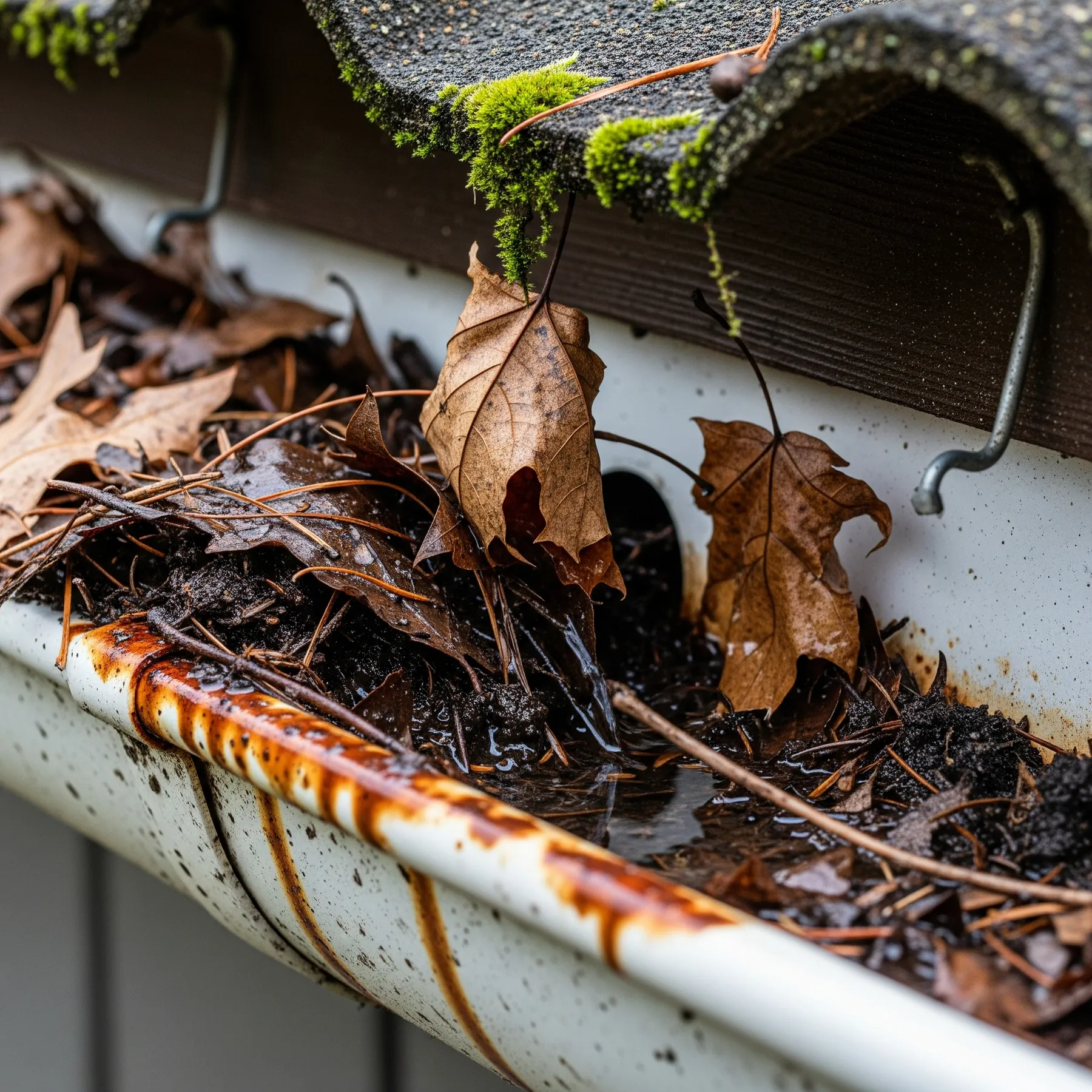 Before gutter cleaning